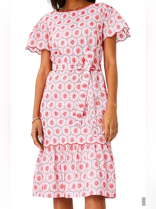 Ann Taylor Dresses & Skirts - NEW ANN TAYLOR HIBISCUS PETITE EYELET TIE WAIST EMBROIDERED SHIFT DRESS XXS XXSP